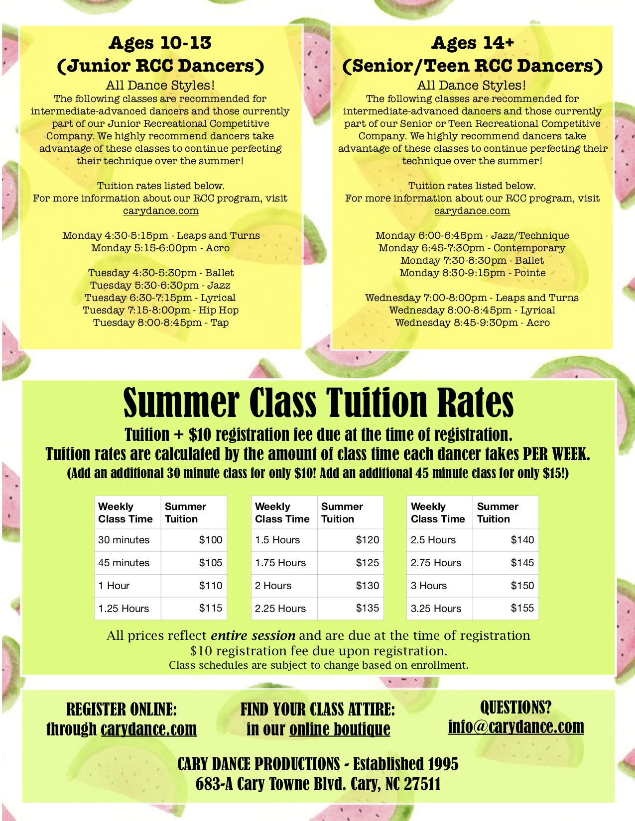 summer class flyer 2018 page 2 class of 2018 flyer