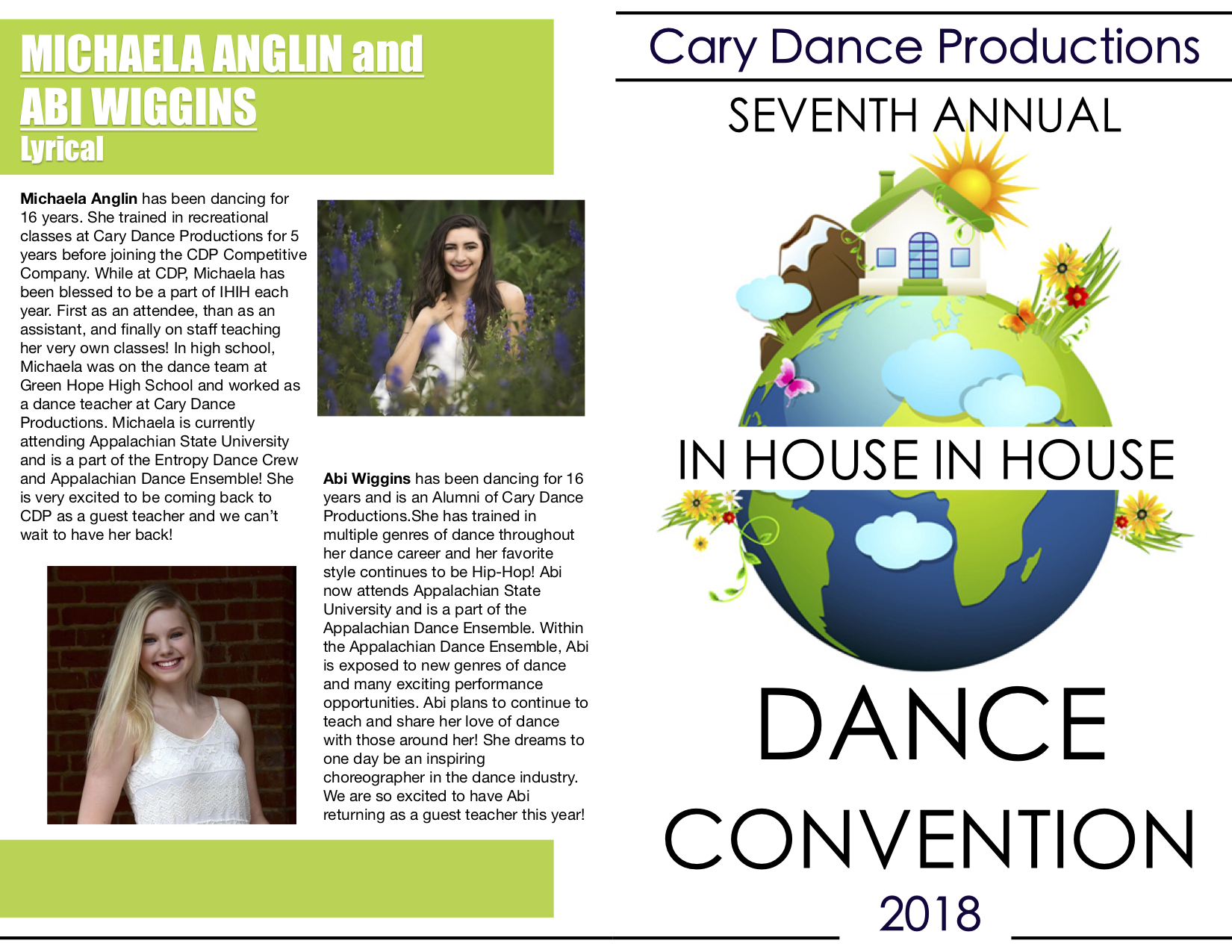 Ihih 2017 2018 Brochure Cary Dance Productions